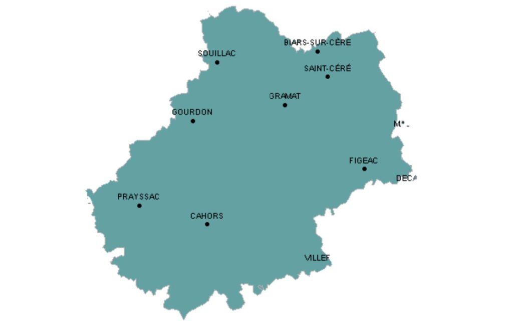 Cajarc Cahors carte localisation region