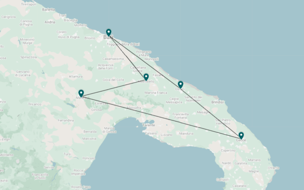 Circuit en Italie dans les Pouilles