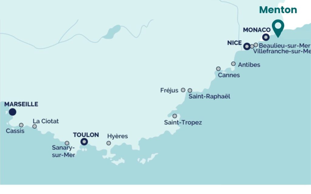 Menton localisation côte d'azur