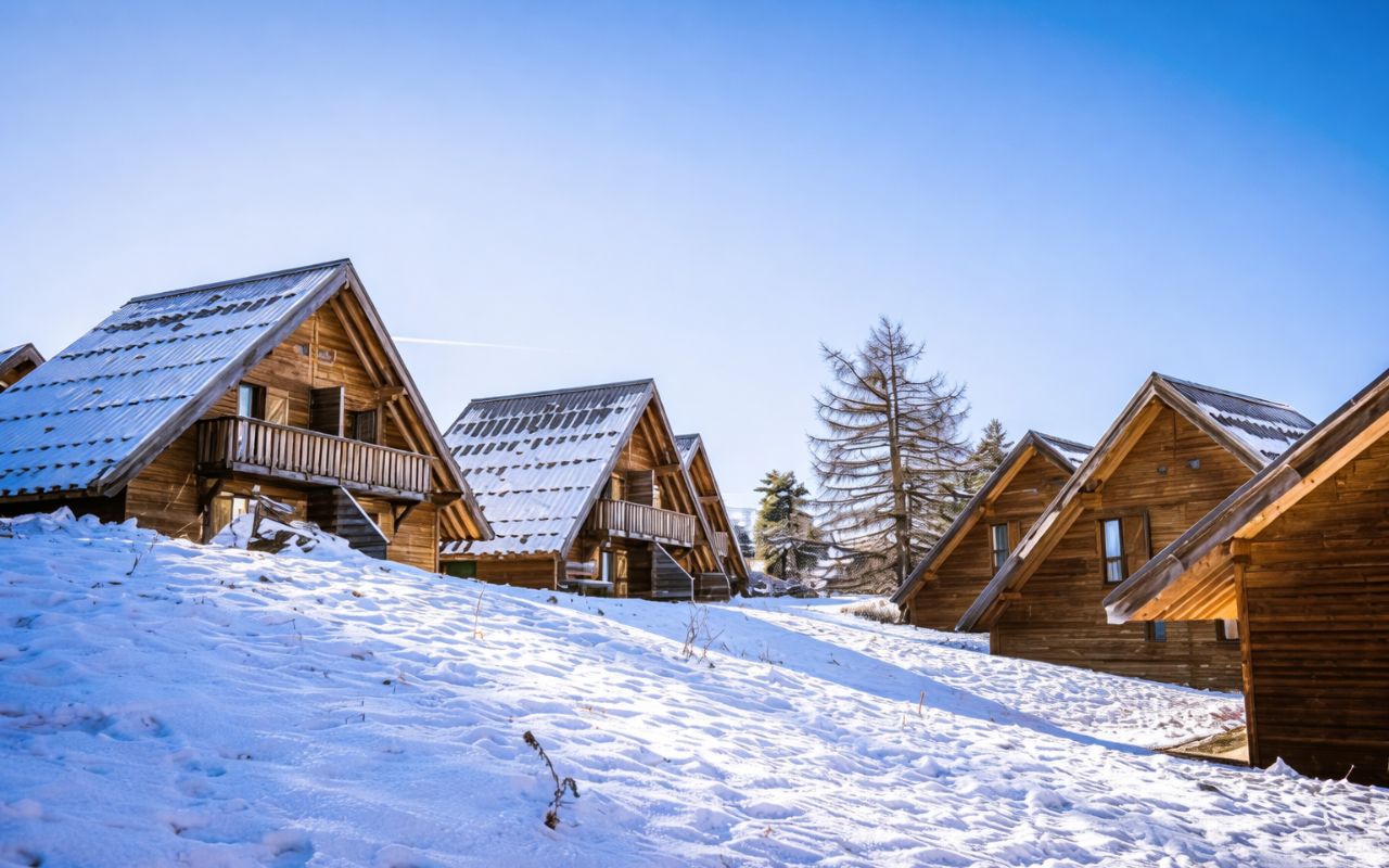 Résidence les flocons du soleil sous un manteau de neige