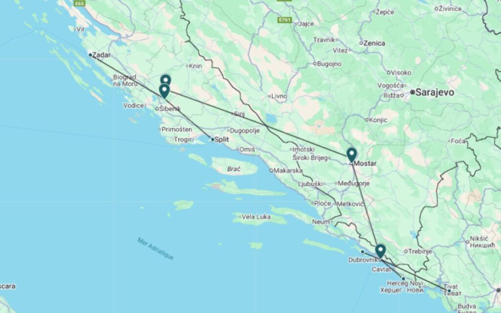 carte croatie Autotour Les Diamants des Balkans