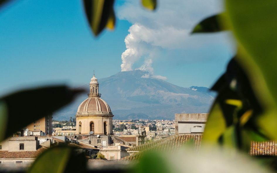 Vue sur L'Etna depuis Catane en Sicile